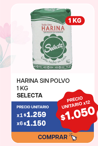 HARINA S/POLVO SELECTA K - $1.050 unitario x 12 U