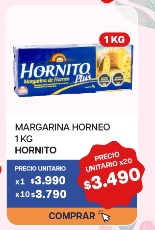 MARGARINA HORNITO HORNEO K - $3.490 unitario x 20 U