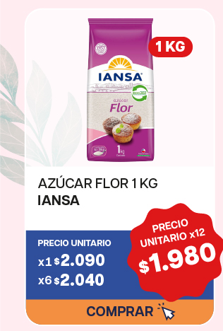 AZUCAR FLOR IANSA K - $1.980 unitario x 12 U.