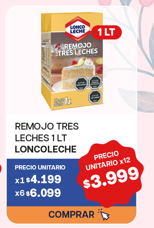 REMOJO TRES LECHES LONCOLECHE L - $3.990 unitario x 12 U.