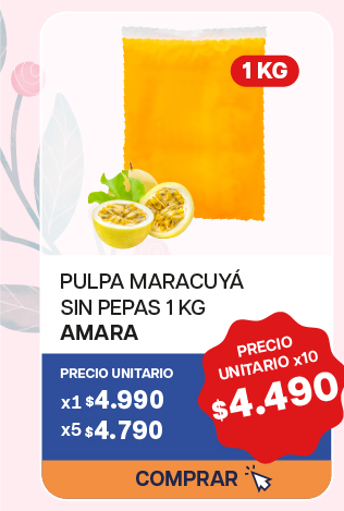 PULPA MARACUYA S/P AMARA K - $4.490 unitario x 10 U.