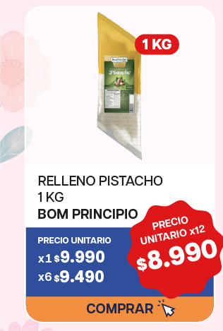 RELLENO PISTACHO BOM PRINCIPIO 1K - $8.990 unitario x 6 U.