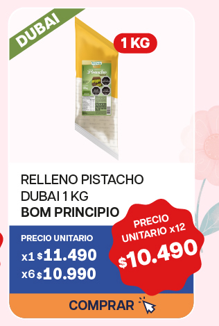 RELLENO PISTACHO DUBAI BOM PRINCIPIO 1K - $11.490 unitario x 6 U.