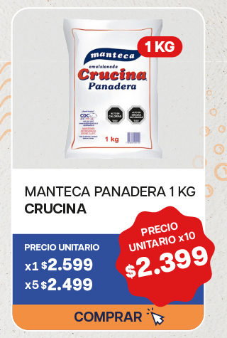 MANTECA PANADERA CRUCINA K - $2.399 unitario x 10 U.
