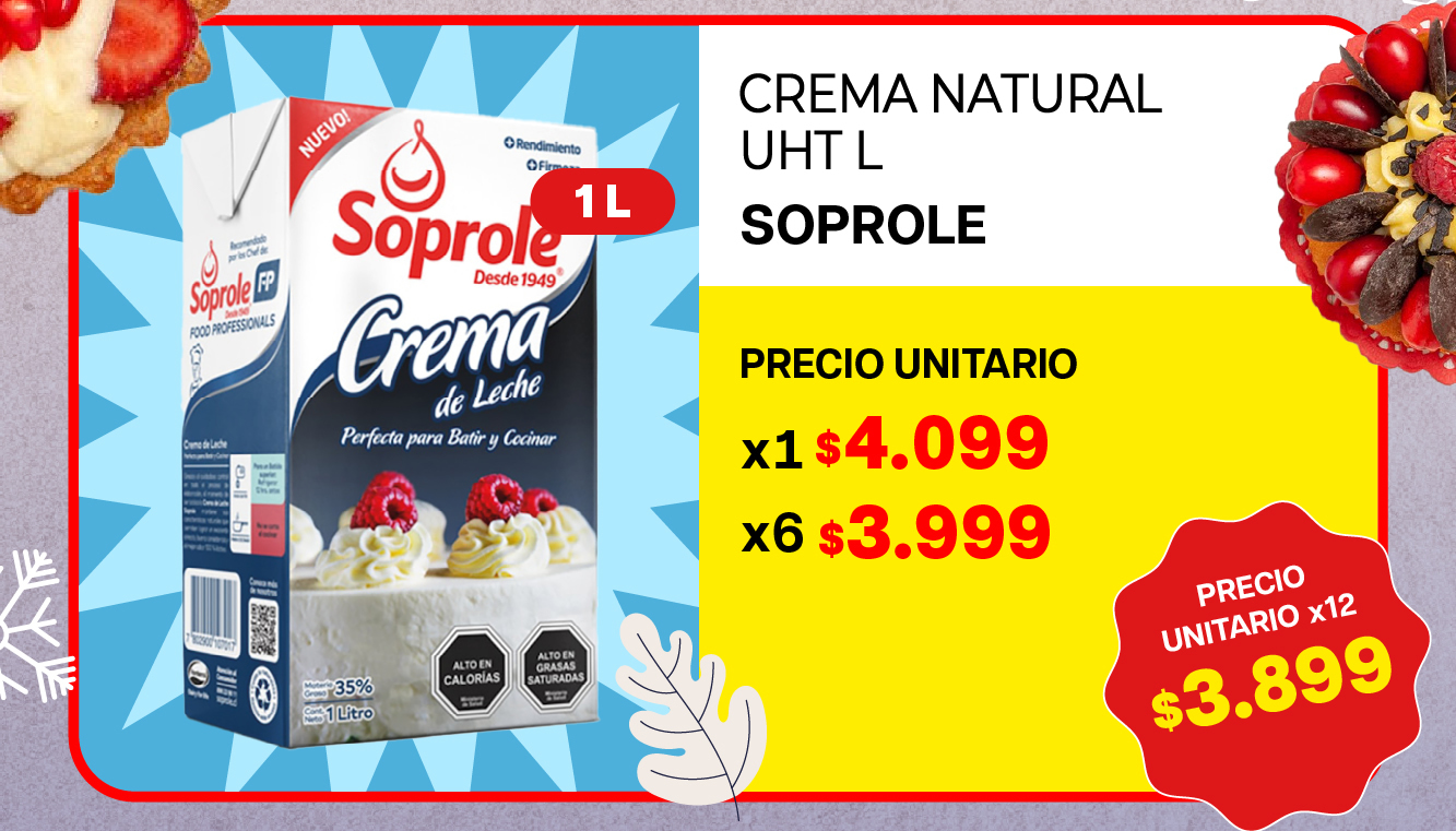 CREMA NATURAL UHT SOPROLE L