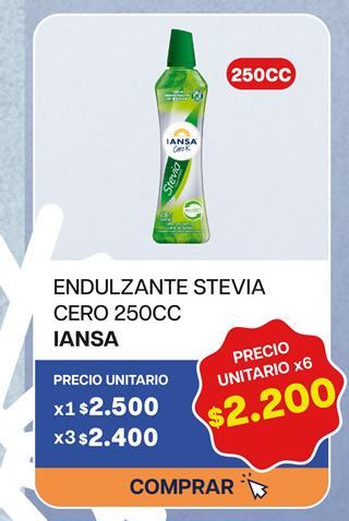 ENDULZANTE IANSA STEVIA CERO K 250CC