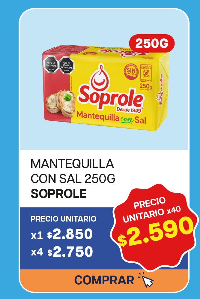 MANTEQUILLA SOPROLE CON SAL