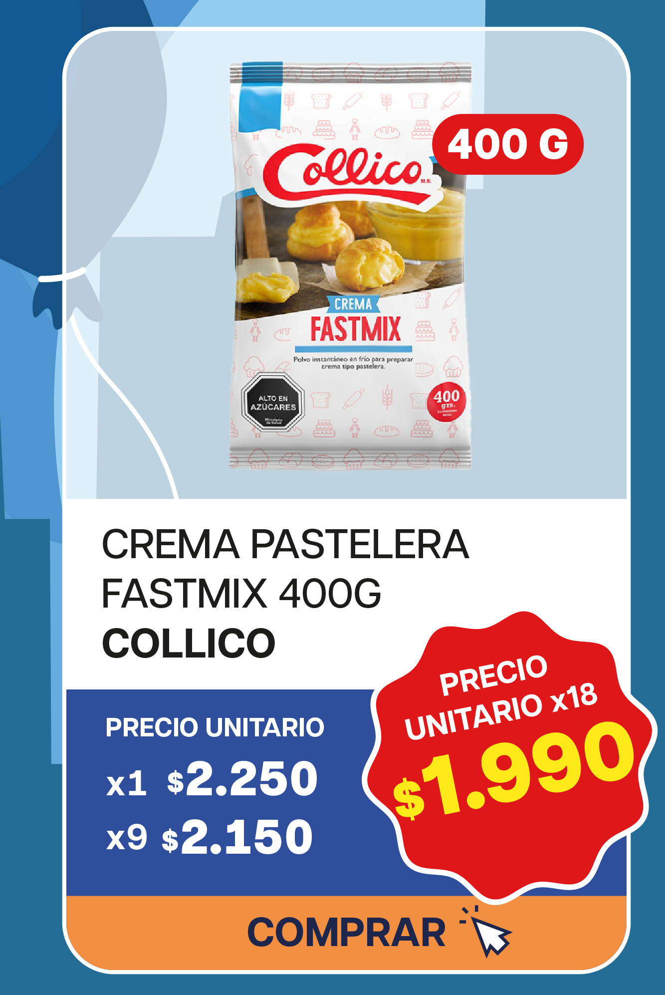 CREMA PASTELERA FASTMIX COLLICO 400G