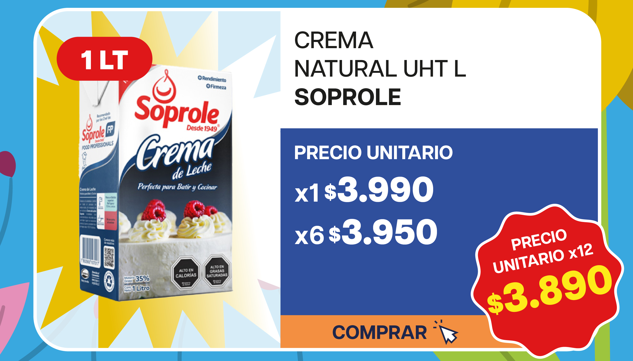 CREMA NATURAL UHT SOPROLE