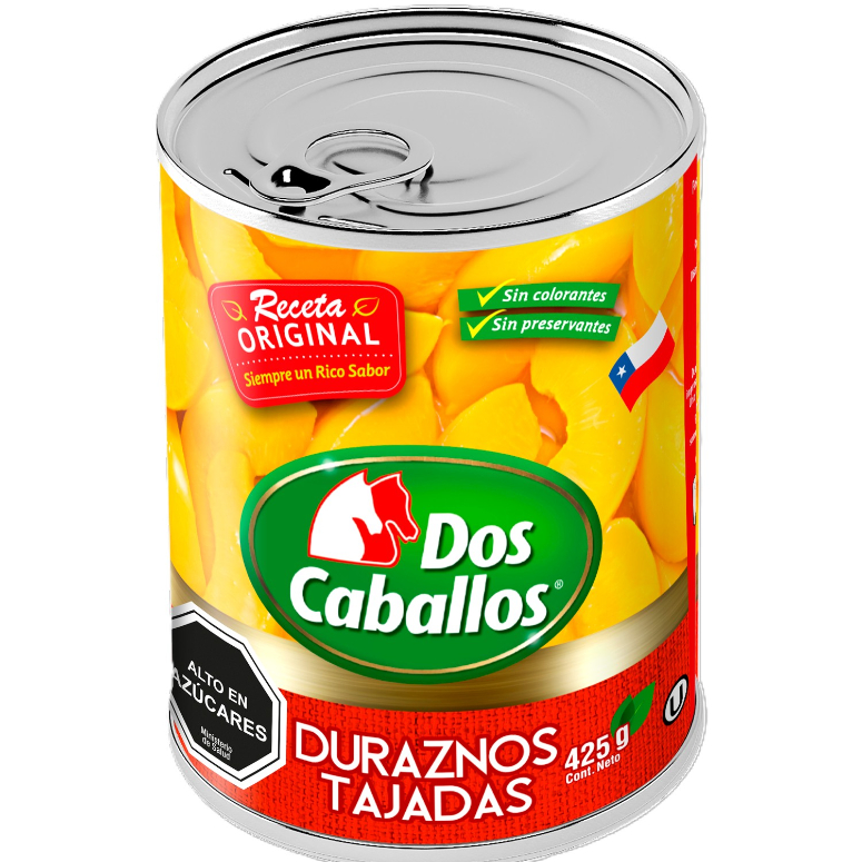 DURAZNO TAJADAS DOS CABALLOS 425G
