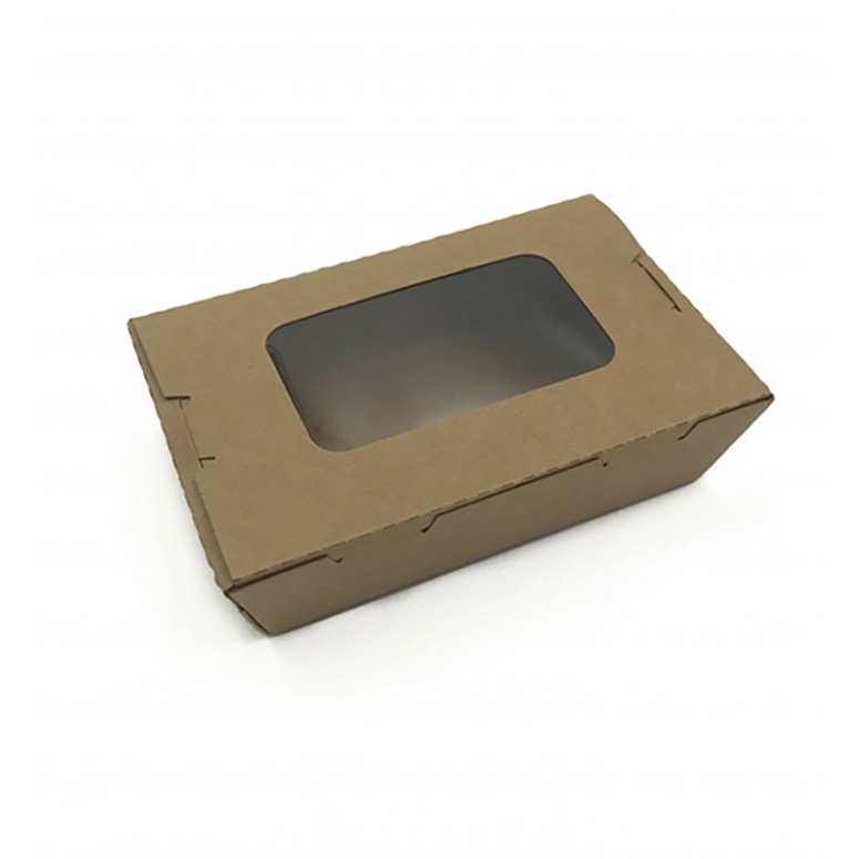 CAJA KRAFT CON VENTANA 700ML 10U