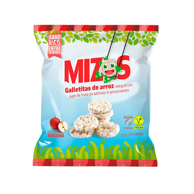 GALLETAS ARROZ MANZANA 16G MIZOS