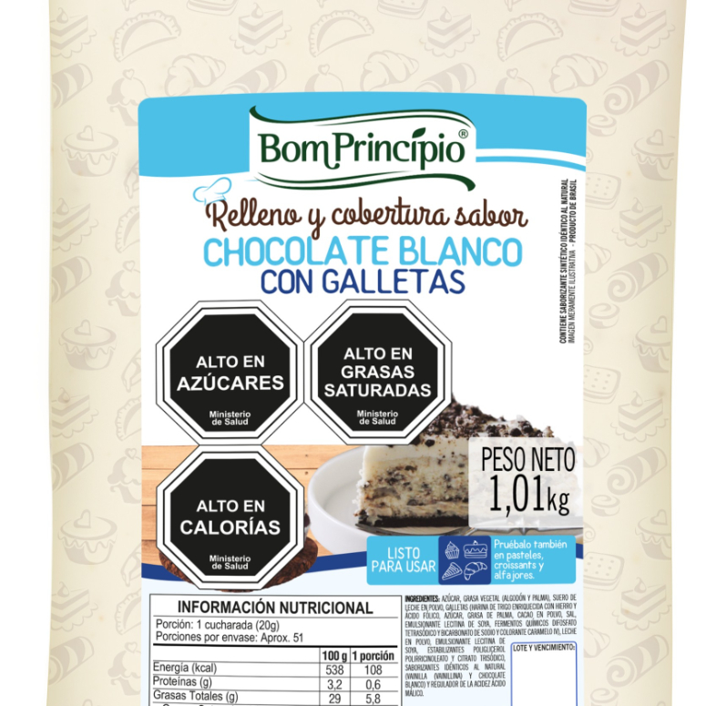 RELLENO CHOCOLATE BLANCO GALLETAS BOM PRINCIPIO 1K